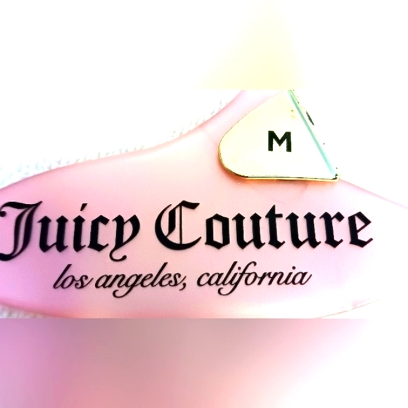 JUICY COUTURE Sports Bra IRRIDESCENT Silver Glow Letters V-Back Straps BLACK M - Picture 16 of 17